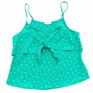 E&M Green and White Women's Floral Tank Top